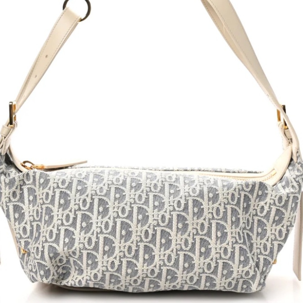 New w/Dust-bag Designer Blue Raffia-Effect Bag